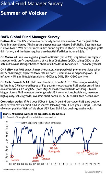 June 2022 Bank of America Global Fund Manager Survey Results (Summary