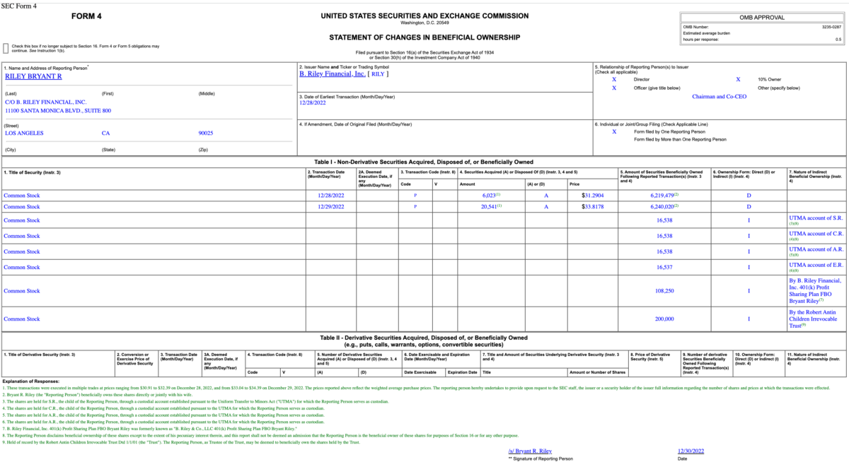 Insider Buying in B. Riley Financial, Inc. (RILY)