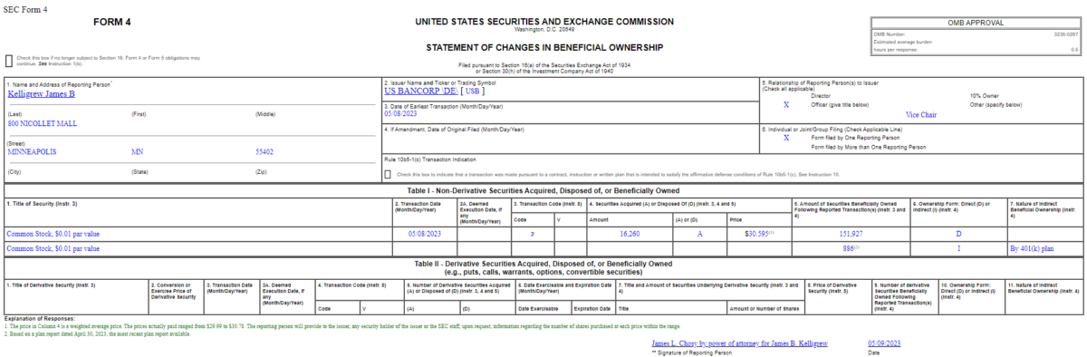 Insider Buying in U.S. Bancorp (USB)